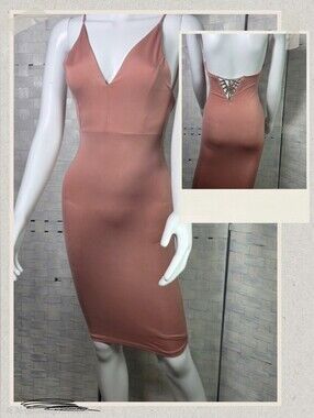 Sleek V-Neck Spaghetti Strap Midi Dress